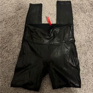 SPANX Black Faux Leather Pants